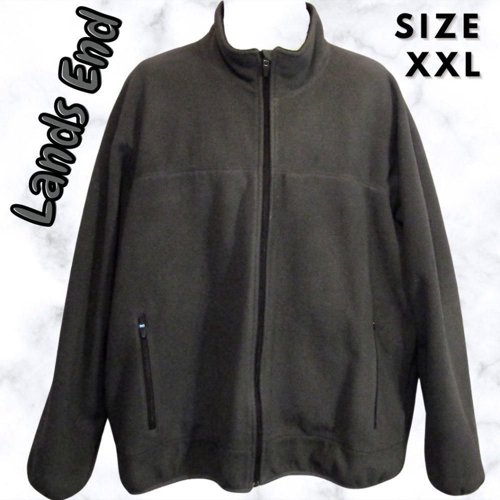 Lands End Grey Men's Zip Up Jacket Size XXL